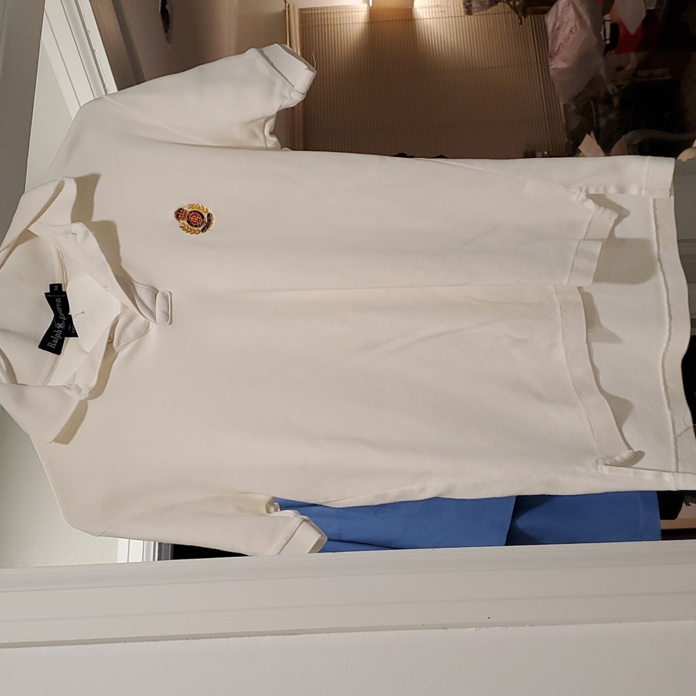 White vintage Ralph Lauren womens Med Polo